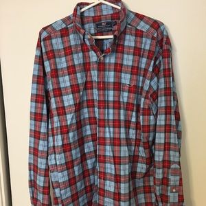XL Vineyard Vines Red & Blue Button Down